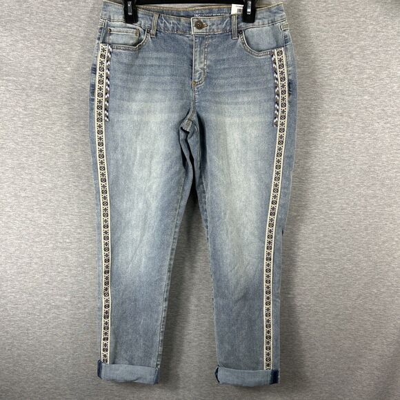 INC International Concepts Denim - Inc Denim Mid Rise Straight 6/28 Rolled Cuff
